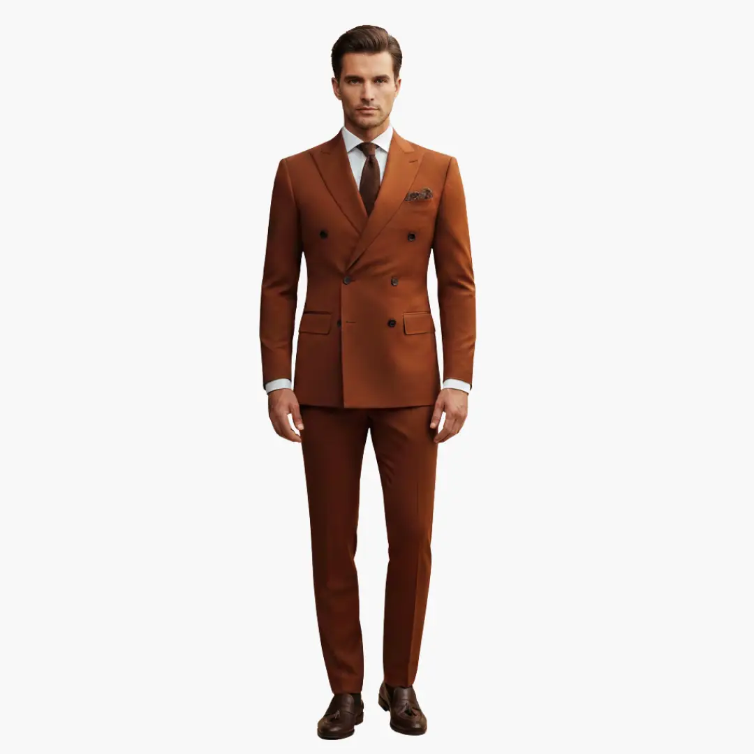Traje Hombre de Dos Piezas Blazer Cruzado Pantalón Ajustado