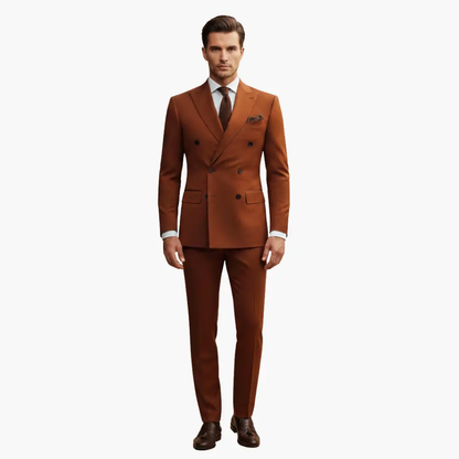 Traje Hombre de Dos Piezas Blazer Cruzado Pantalón Ajustado