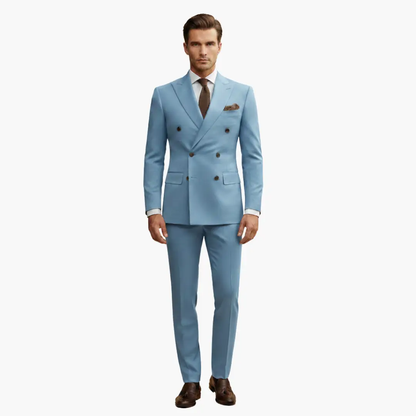 Traje Hombre de Dos Piezas Blazer Cruzado Pantalón Ajustado