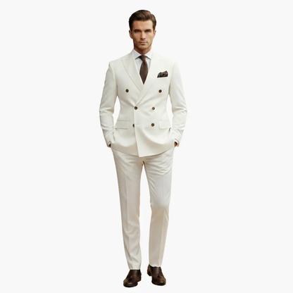 Traje Hombre de Dos Piezas Blazer Cruzado Pantalón Ajustado