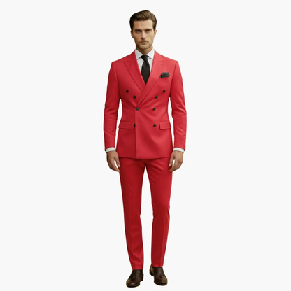 Traje Hombre de Dos Piezas Blazer Cruzado Pantalón Ajustado