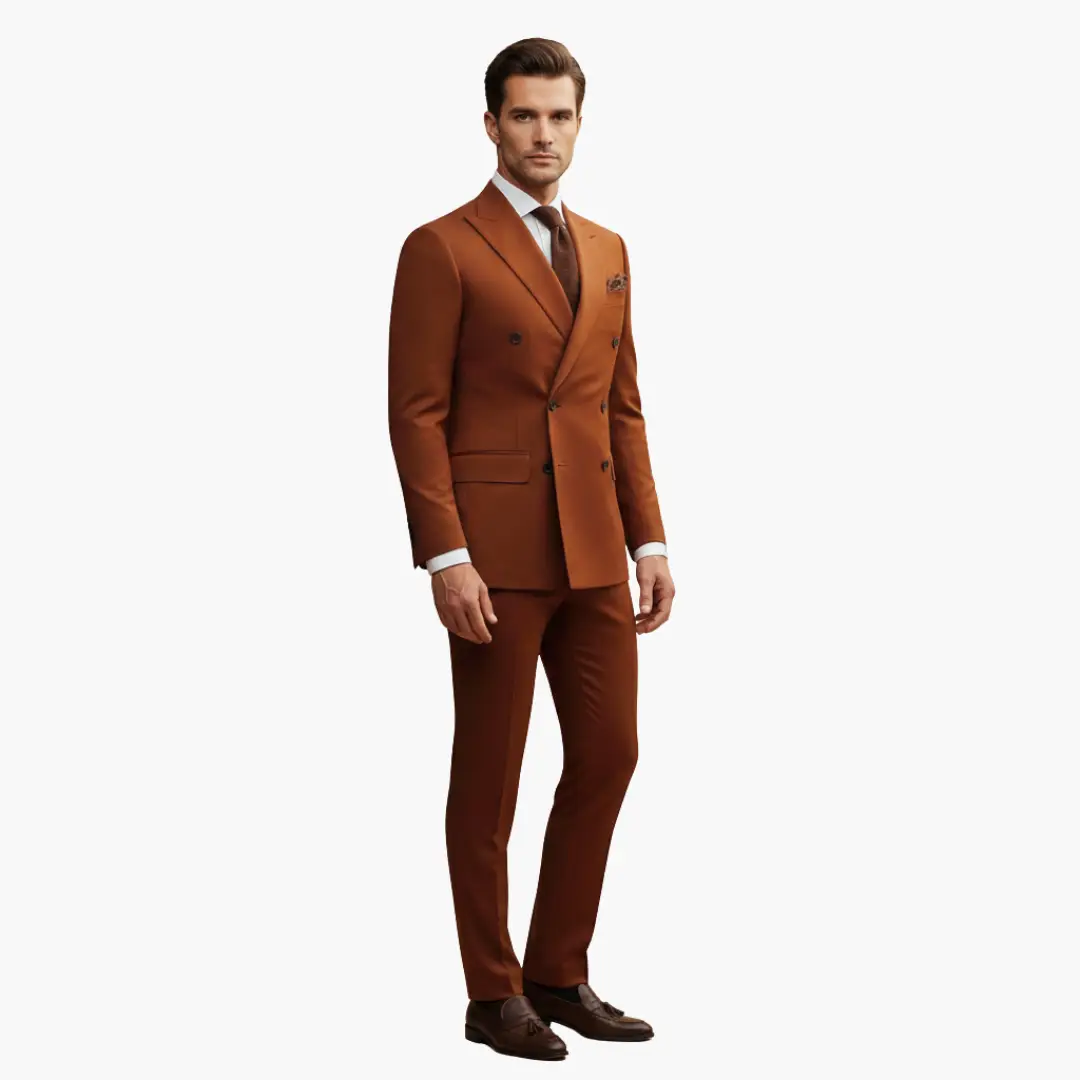 Traje Hombre de Dos Piezas Blazer Cruzado Pantalón Ajustado