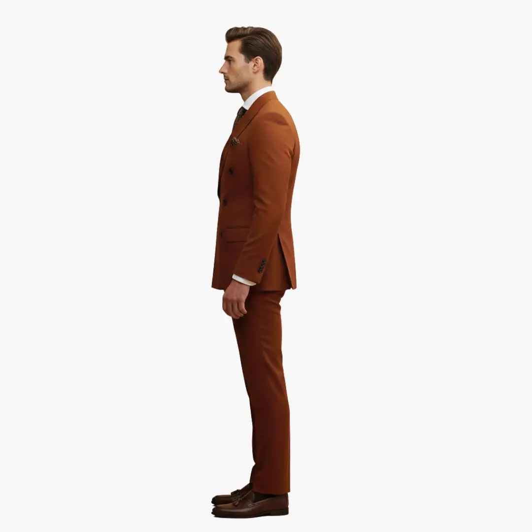 Traje Hombre de Dos Piezas Blazer Cruzado Pantalón Ajustado