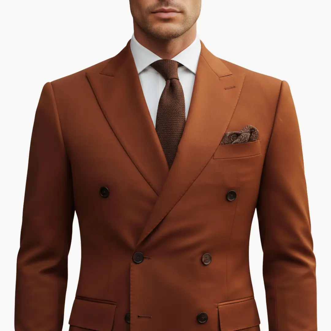 Traje Hombre de Dos Piezas Blazer Cruzado Pantalón Ajustado