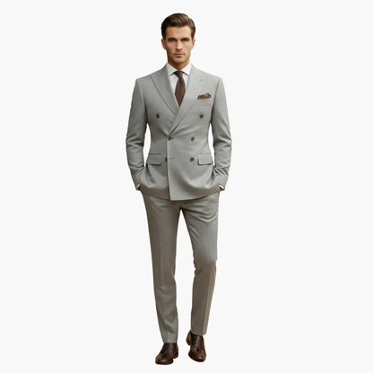 Traje Hombre de Dos Piezas Blazer Cruzado Pantalón Ajustado