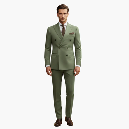 Traje Hombre de Dos Piezas Blazer Cruzado Pantalón Ajustado