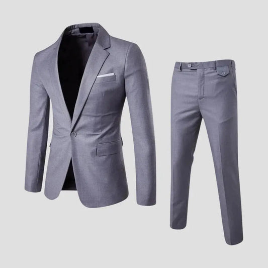 Traje Hombre Dos Piezas Corte Slim Fit Americana Un Solo Pecho - Mavetta