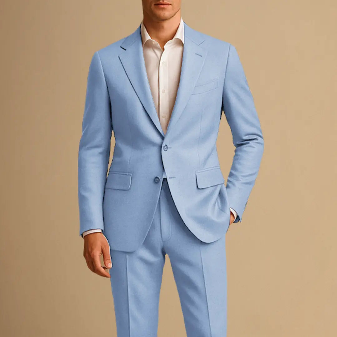 Traje Hombre Dos Piezas Corte Slim Fit Americana Un Solo Pecho