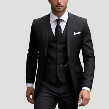 Traje Hombre Tres Piezas Corte Slim Fit Solapas Clasicas