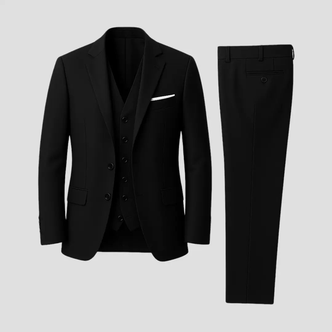 Traje Hombre Tres Piezas Corte Slim Fit Solapas Clasicas - Mavetta
