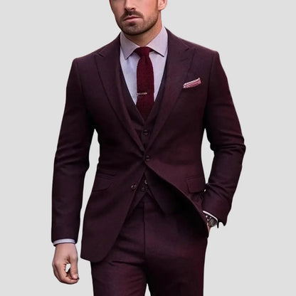 Traje Hombre Tres Piezas Corte Slim Fit Solapas Clasicas