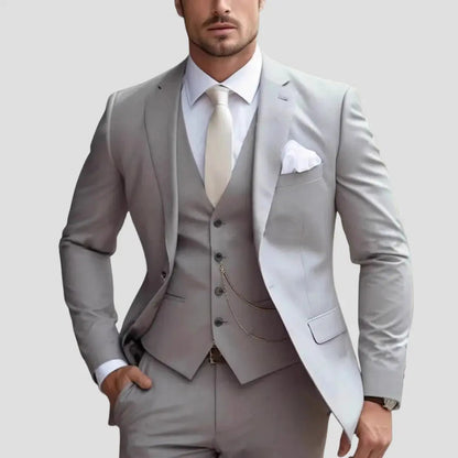 Traje Hombre Tres Piezas Corte Slim Fit Solapas Clasicas