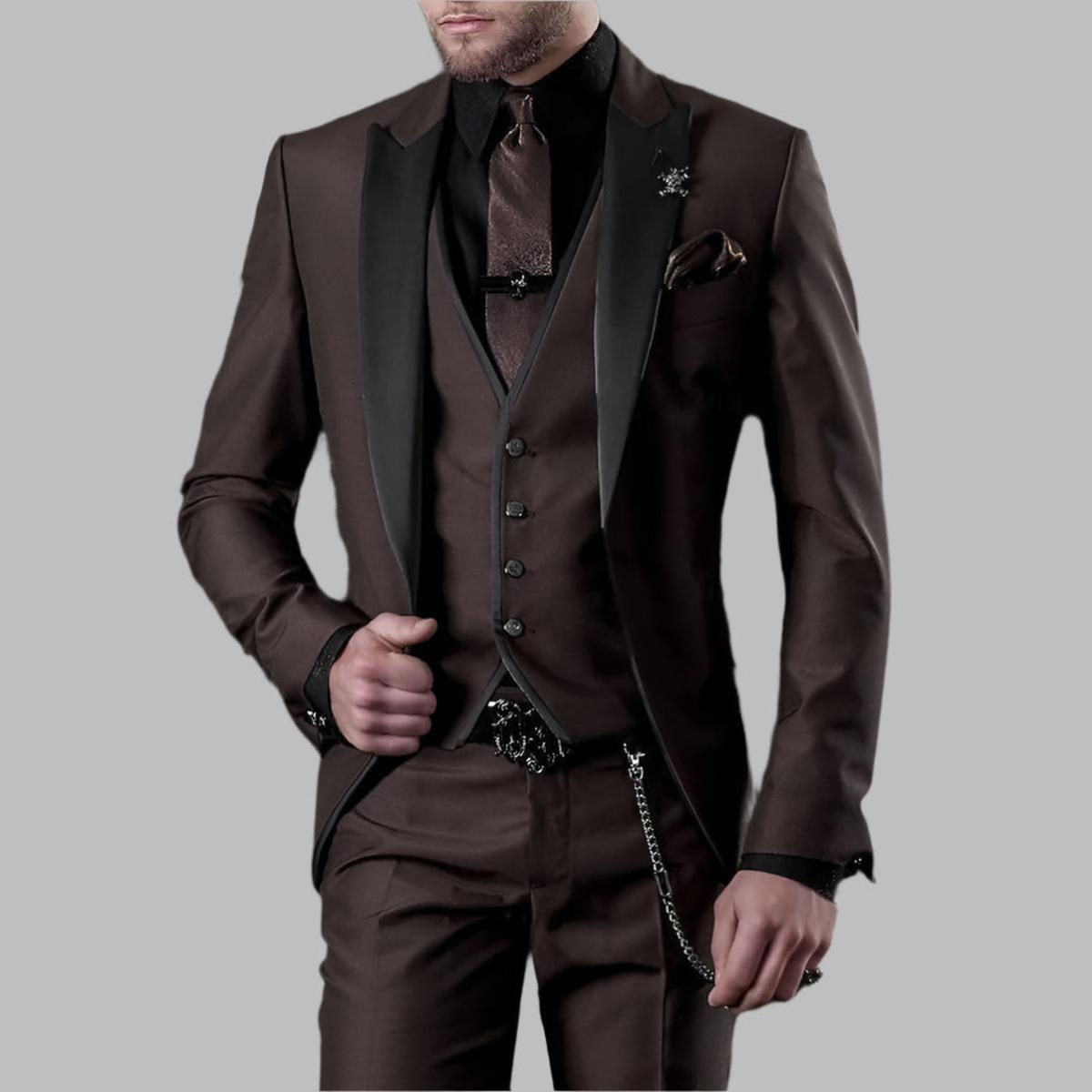 Traje Hombre de Tres Piezas Diseño Formal Ajustado