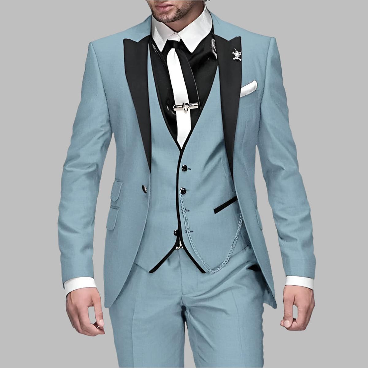 Traje Hombre de Tres Piezas Diseño Formal Ajustado