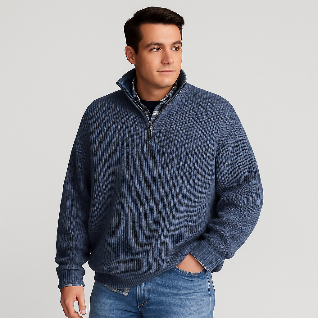 Jersey Hombre Primavera Media Cremallera Estilo Pulóver