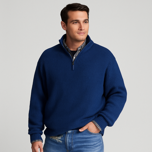 Jersey Hombre Primavera Media Cremallera Estilo Pulóver - Mavetta