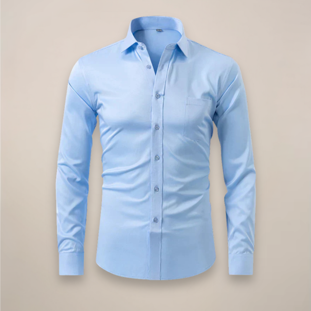 Camisa Hombre Algodón Corte Entallado Manga Larga