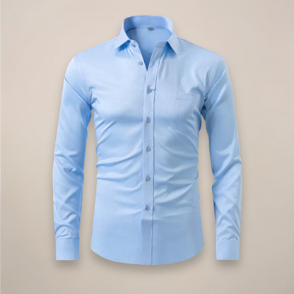 Camisa Hombre Algodón Corte Entallado Manga Larga