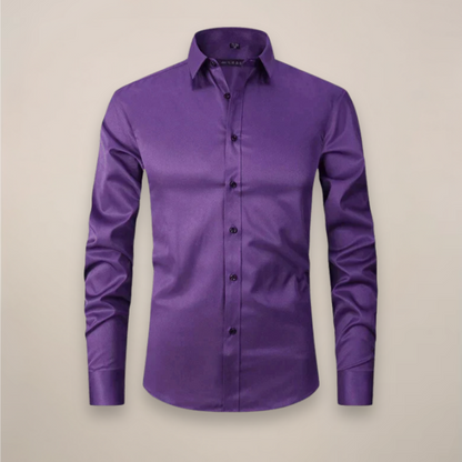Camisa Hombre Algodón Corte Entallado Manga Larga