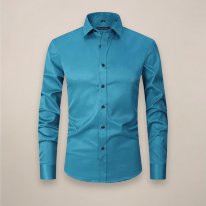 Camisa Hombre Algodón Corte Entallado Manga Larga