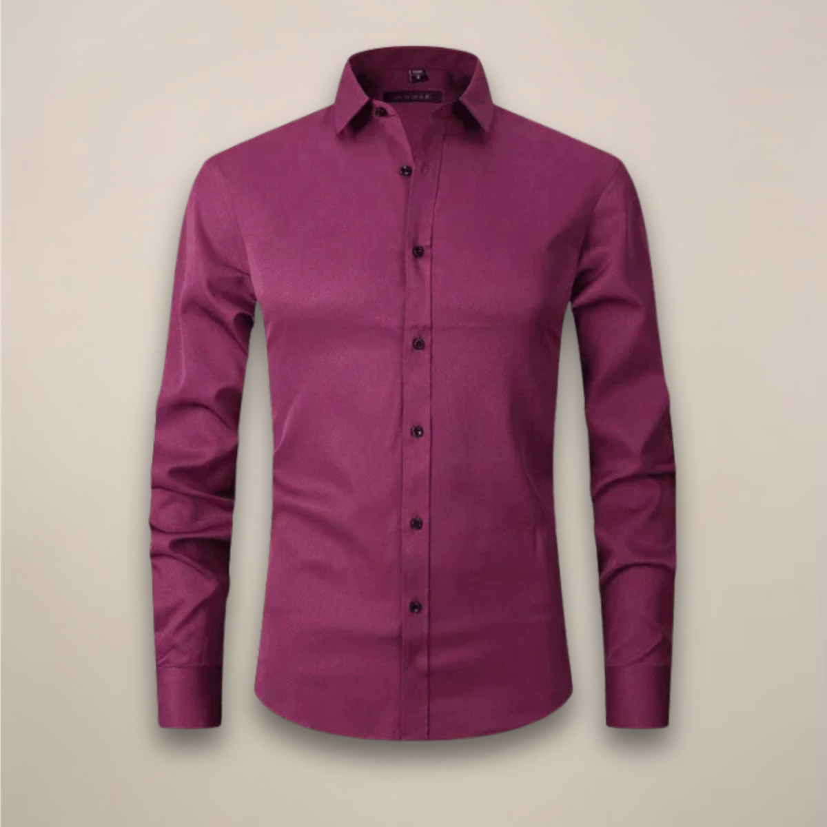 Camisa Hombre Algodón Corte Entallado Manga Larga