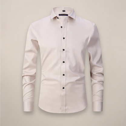 Camisa Hombre Algodón Corte Entallado Manga Larga