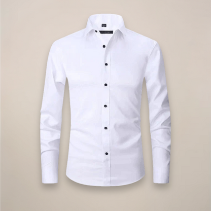 Camisa Hombre Algodón Corte Entallado Manga Larga