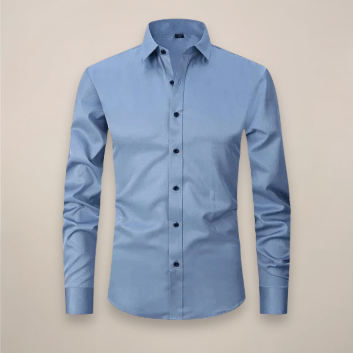 Camisa Hombre Algodón Corte Entallado Manga Larga
