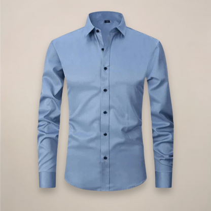 Camisa Hombre Algodón Corte Entallado Manga Larga