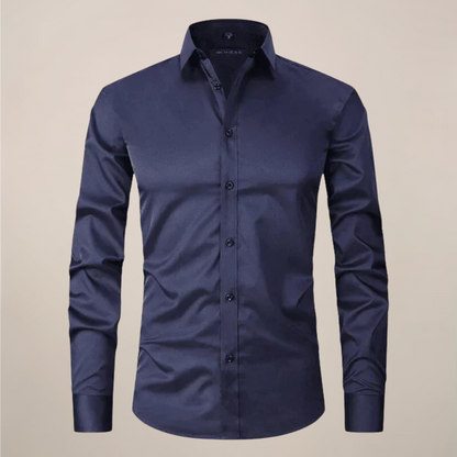 Camisa Hombre Algodón Corte Entallado Manga Larga