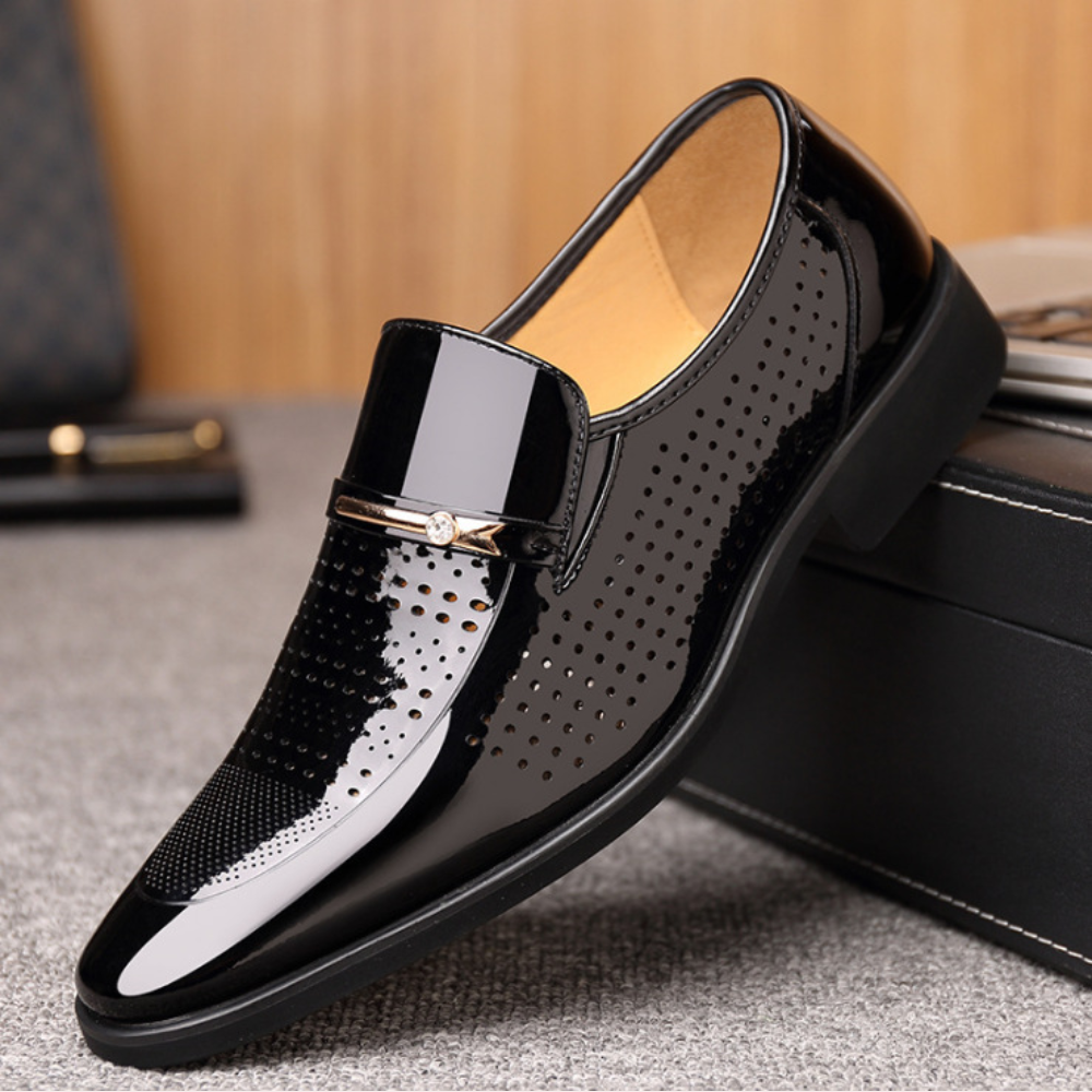 Mocasines Hombre Sintetico Sin Cordones Acabado Brillante