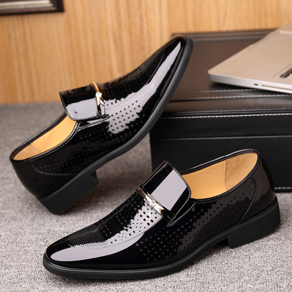 Mocasines Hombre Sintetico Sin Cordones Acabado Brillante