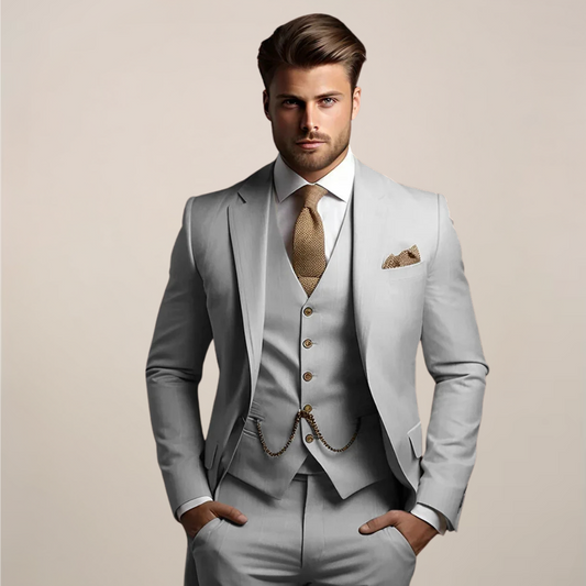 Traje formal hombre tres piezas primavera elegante - Mavetta