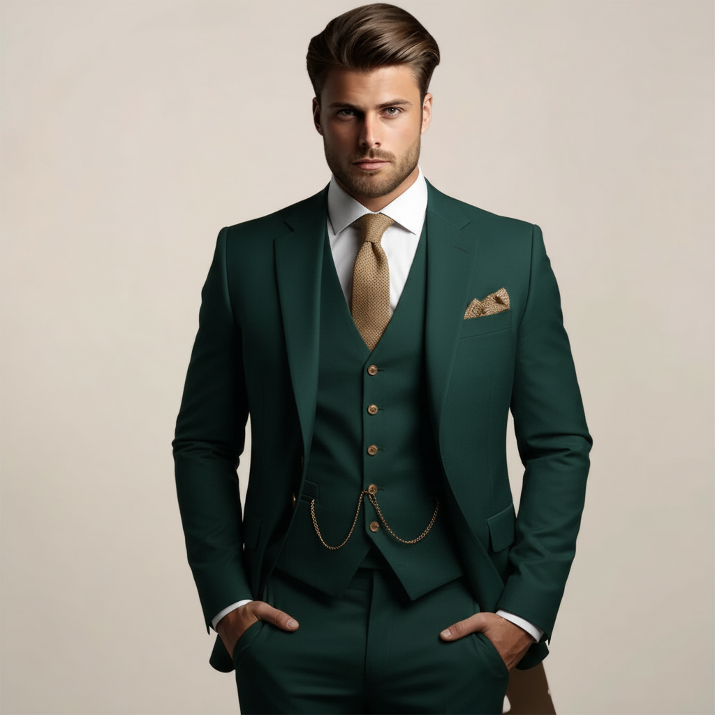 Traje formal hombre tres piezas primavera elegante