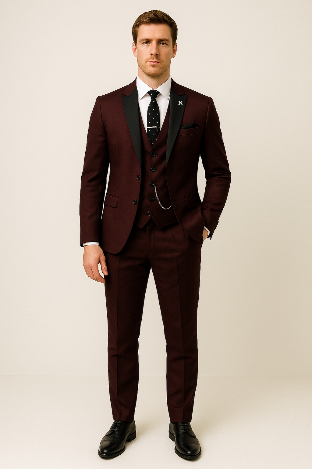 Traje Hombre Formal Tres Piezas Primavera Ajustado