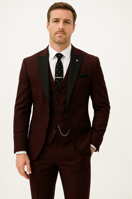 Traje Hombre Formal Tres Piezas Primavera Ajustado - Mavetta