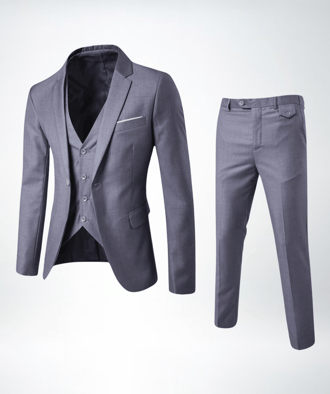 Traje Hombre Invierno Tres Piezas Formal Ajuste Clásico