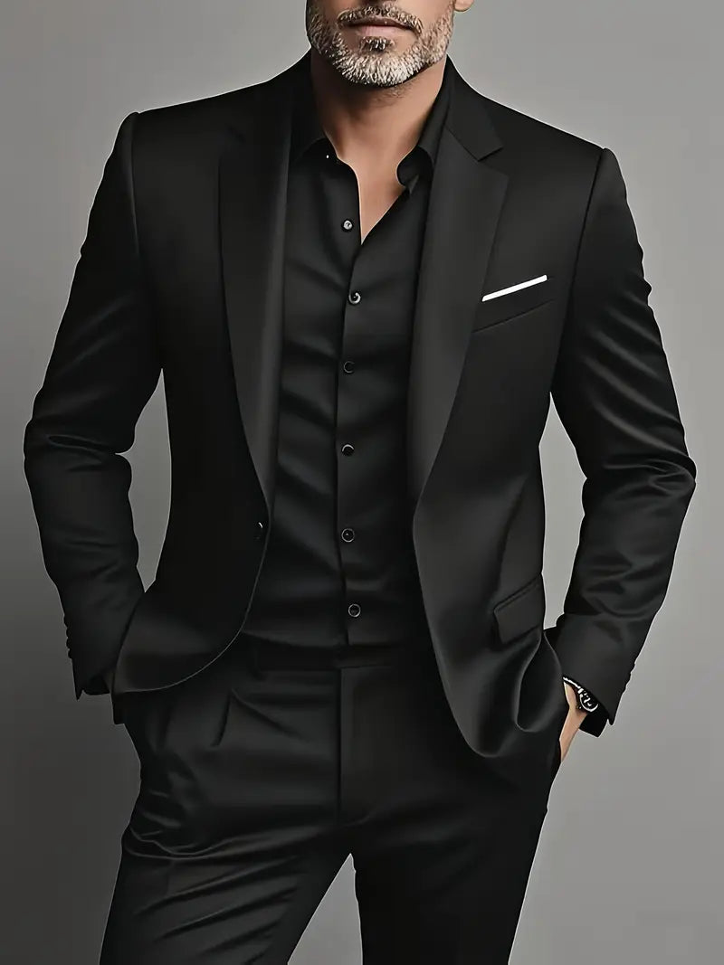Traje Hombre Corte Entallado Primavera Elegante