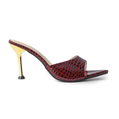 Tacones Stiletto Mujer Destalonados Detalles Textura Cocodrilo