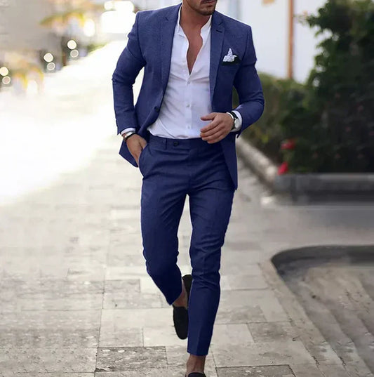 Traje Hombre Blazer y Pantalón Lino Ajuste Moderno - Mavetta