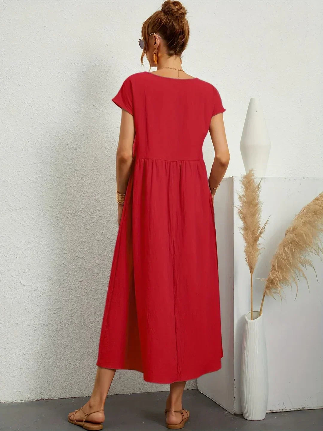 Vestido midi mujer fluido elegante atemporal