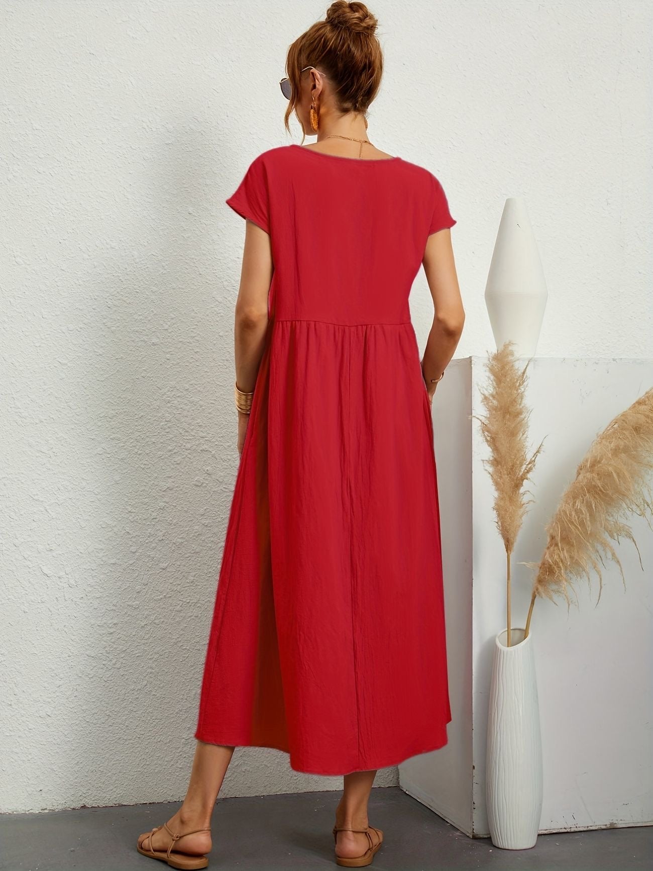 Vestido Mujer de Lino Corte Relajado