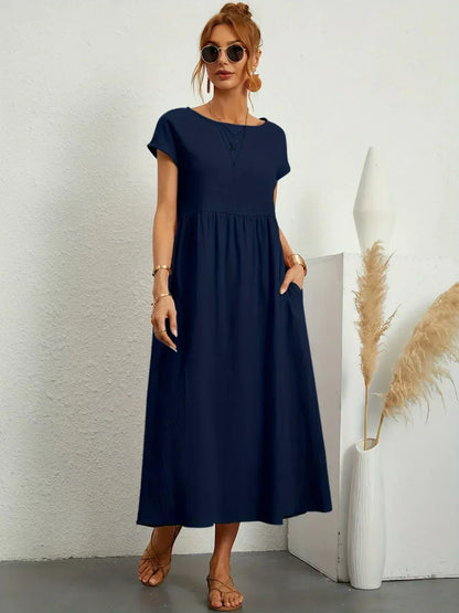 Vestido midi mujer fluido elegante atemporal