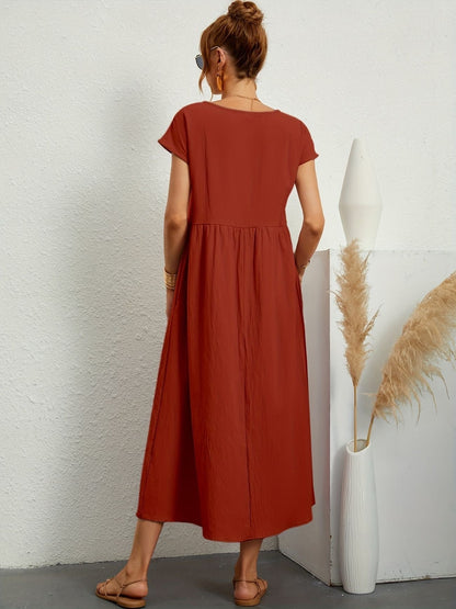Vestido mujer de lino corte fluido estilo natural