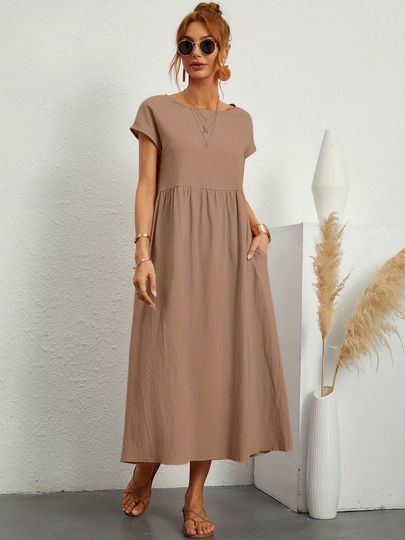 Vestido Mujer de Lino Corte Relajado