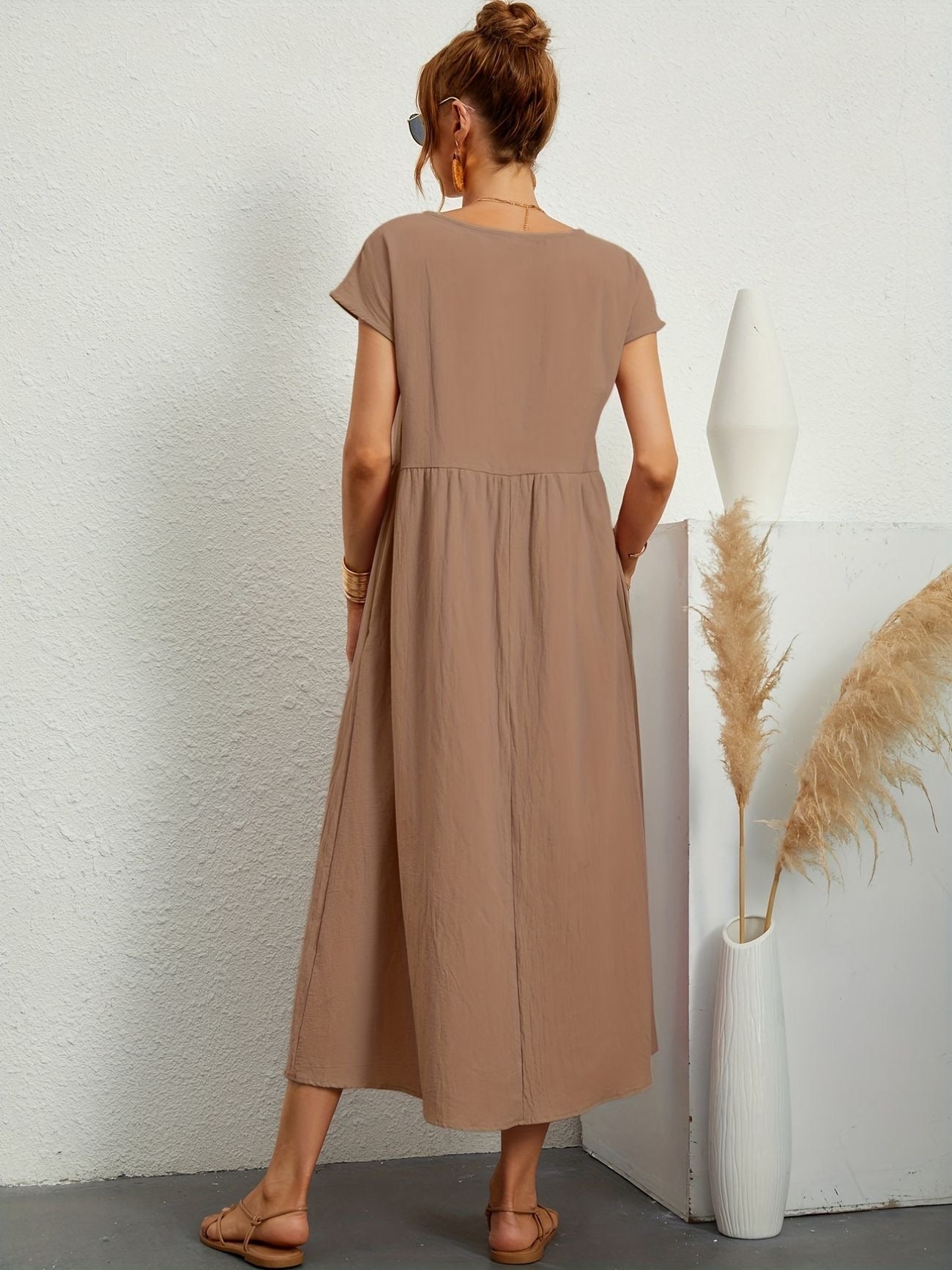 Vestido Mujer de Lino Corte Relajado