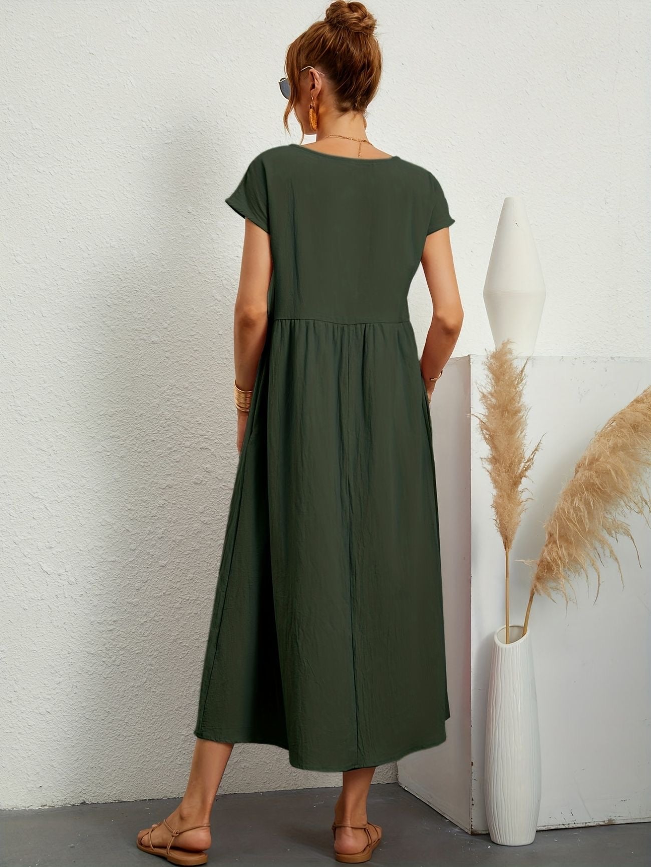 Vestido Mujer de Lino Corte Relajado