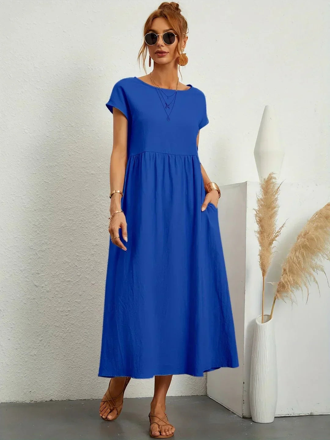 Vestido midi mujer fluido elegante atemporal