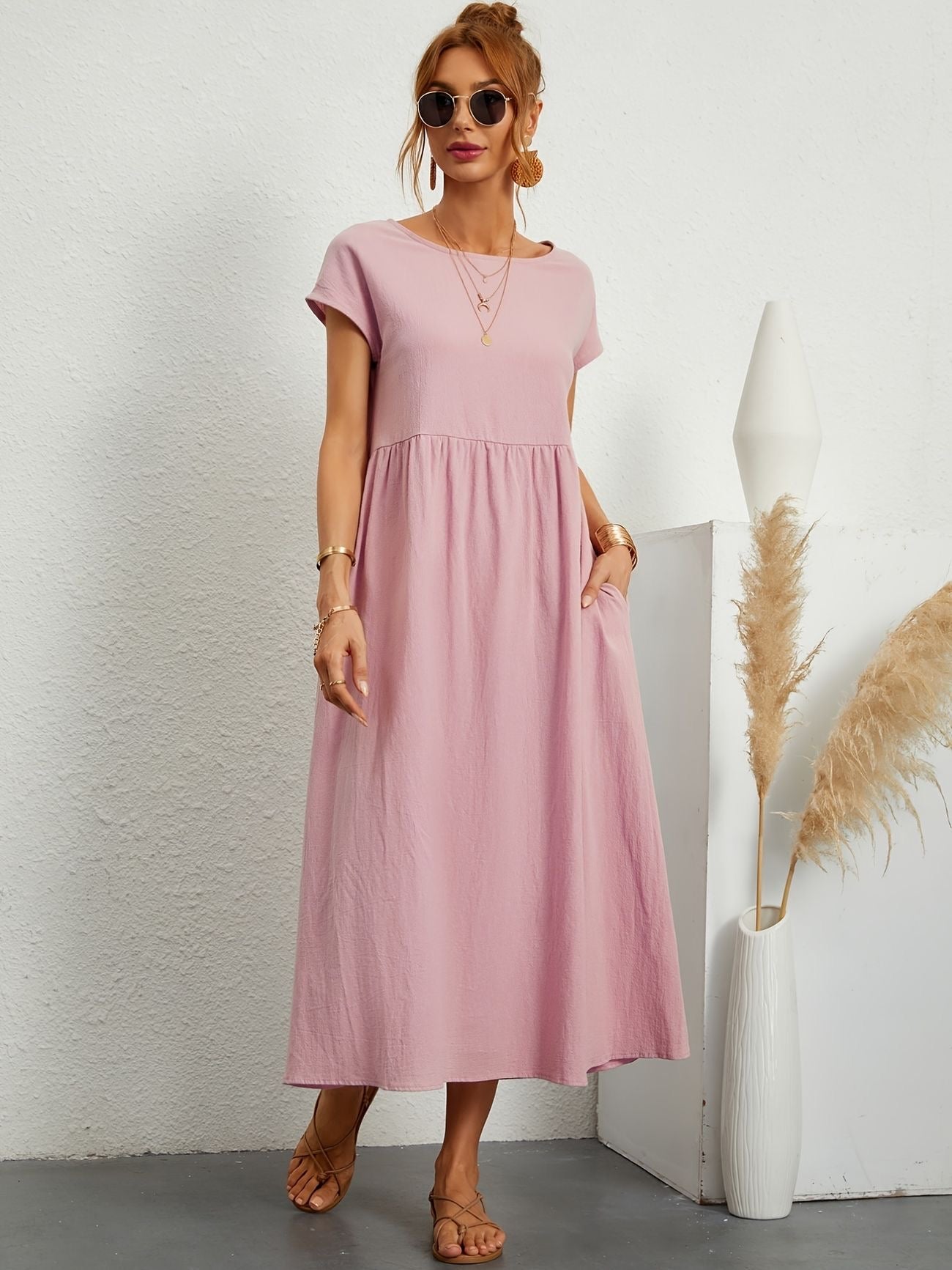 Vestido Mujer de Lino Corte Relajado