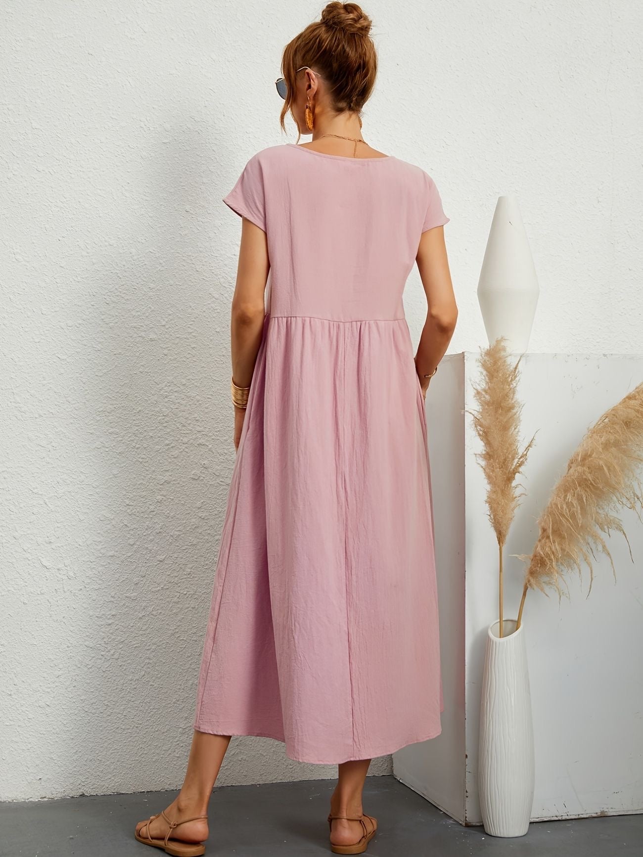Vestido Mujer de Lino Corte Relajado
